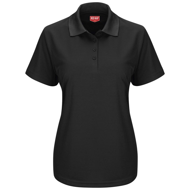 Red Kap womens Short Sleeve Knit Performance Polo Shirt, Black, Medium US